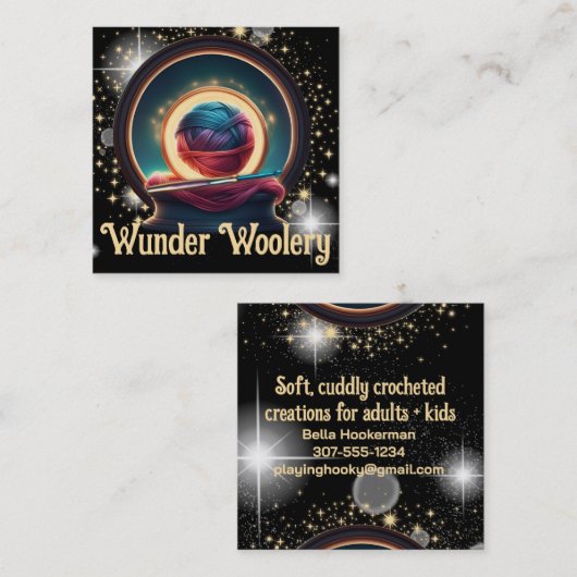 ドリーミー魔法ファンタジー糸のクロチェットフッククラフトショー スクエア名刺 (正面/裏面)