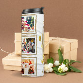 ドリーミー6フォトコラージュブルー&金ゴールドクリスマスツリー タンブラー