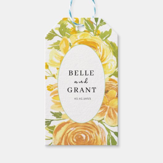 ドリーミー・イエローローズ結婚ズ ギフトタグ (正面)