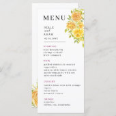 ドリーミー・イエローローズ結婚ズ メニュー (正面/裏面)