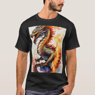 ドリーミー・ウォーター・カラー・ドラゴンTシャツ Tシャツ