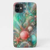 ドリーミー・コーラルとミント・マーメイド・パール Case-Mate iPhoneケース (裏面)