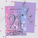 ドリーミー《写真》ぼけ味とシークンズ21st誕生日お祝い 招待状<br><div class="desc">21歳を迎えると、冒険や興奮、思い出が待ち構えている人生の新しい章への扉を開くようなものだ。だから、このカスタマイズ可能な21歳の誕生日招待状は、単なる紙やデジタルカードだけでなく、忘れられないお祝いを初めて垣間見ることができる。このデザインは洗練されたおもしろいと鮮やかなグラデーションの背景を持ち、豊かでビロードなピンクから夢のような紫に至るまで楽に変化します。この色は薄明かりの魔法に似た色のパレットです感じ。デザインを固定することは、スポットライトを盗み、あなたの大きな日の輝きを反映するように作られた、まばゆい、きらめく"21"である。この招待メールのすべての単語はカスタマイズ、あなた自身のメッセージにカスタマイズする。何が良い？この招待来は即時デジタルダウンロードとして、あなたの側に時間の力を置く。ハートのコンテンツに詳細を微調整し、招待状を目の前で即座に準備できる。待つことも面倒なこともない。笑い、愛、思い出に満ちた夕べのためのステージを設定する完璧な方法は、生涯を続ける。</div>