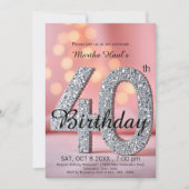 ドリーミー《写真》ぼけ味とシークンズ40th誕生日お祝い 招待状 (正面)