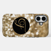 ドリーミー《写真》ぼけ味金ゴールドグリッターレターFモノグラムブラック Case-Mate iPhoneケース (裏面 (横))