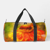 ドリーミー《植物》百日草フラワーパーソナライズされたヴィンテージ ダッフルバッグ (裏面)