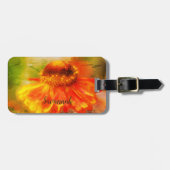 ドリーミー《植物》百日草フラワーパーソナライズされた抽象芸術 ラゲッジタグ (正面横)