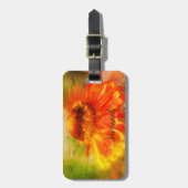 ドリーミー《植物》百日草フラワーパーソナライズされた抽象芸術 ラゲッジタグ (正面縦)