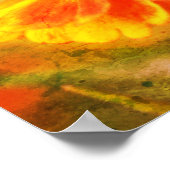 ドリーミー《植物》百日草フラワー動揺して鏡抽象芸術 ポスター (角)