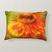 ドリーミー《植物》百日草フラワー抽象芸術 アクセントクッション (裏面)