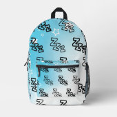 ドリーミーZzzパターン プリントバックパック (正面)
