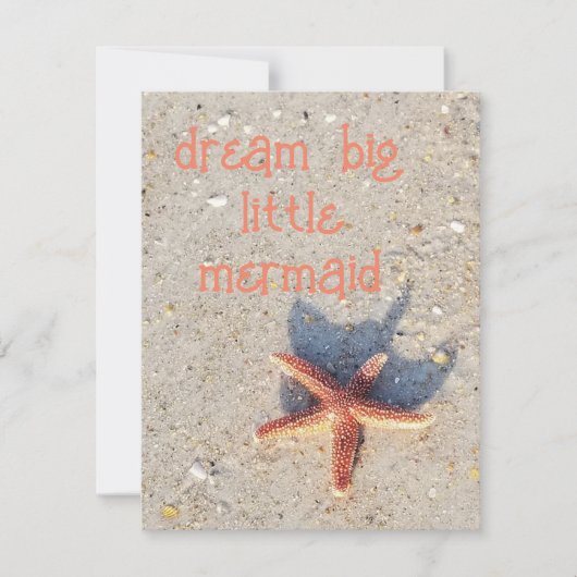 ドリームかわいらしビッグヒトデビーチカード ノートカード (正面)