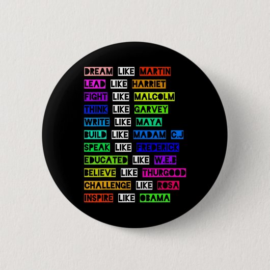 ドリームのようなマーチンリードのようなハリエット女性ブラックハイ 缶バッジ (正面)