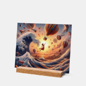 ドリームウィーバーの旅：ファンタジー熱気球 アクリルサイン (傾斜)