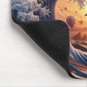 ドリームウィーバーの旅：ファンタジー熱気球 マウスパッド (コーナー)