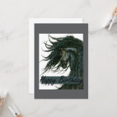 ドリームウォーカーFriesian Horse誕生日by Bihrle カード (正面/裏面インサイチュ)