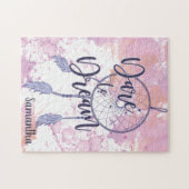 ドリームウォーター色のドリームキャッチャーパーソナライズされた ジグソーパズル (横)