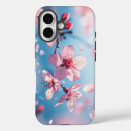 ドリームウォーター色ピンクの花フローラ電話ケース iPhone 16ケース
