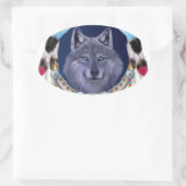 ドリームウルフ 楕円形シール (バッグ)