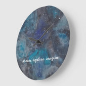 ドリームエクスプロー想像感動的銀河系宇宙 ラージ壁時計 (傾斜)