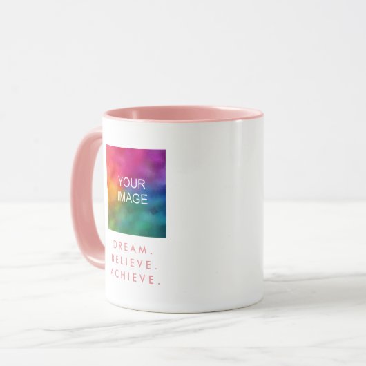 ドリームエ信じーデットカスタム引用文やる気を起こさせる マグカップ (正面左)