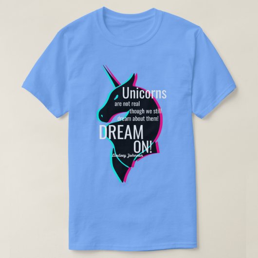 ドリームオンユニコーンデザイン Tシャツ (デザイン正面)
