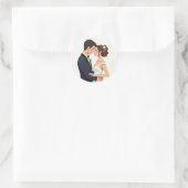 ドリームカップル結婚ステッカー ラウンドシール (バッグ)