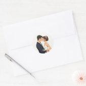 ドリームカップル結婚ステッカー ラウンドシール (封筒)