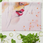 ドリームガールカラフルキッチンタオル絵画ズ キッチンタオル (折り畳み)