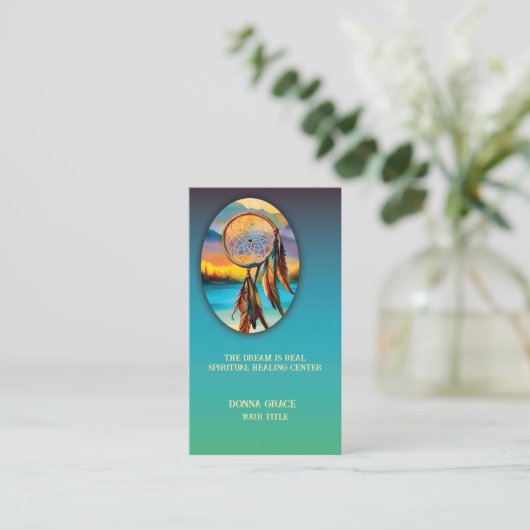 ドリームキャエレガントッチャースピリチュアルヒーリング 名刺 (スタンド正面)