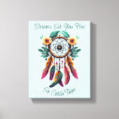 ドリームキャッやる気を起こさせるチャーフローラウォーターカラーアート キャンバスプリント (正面)