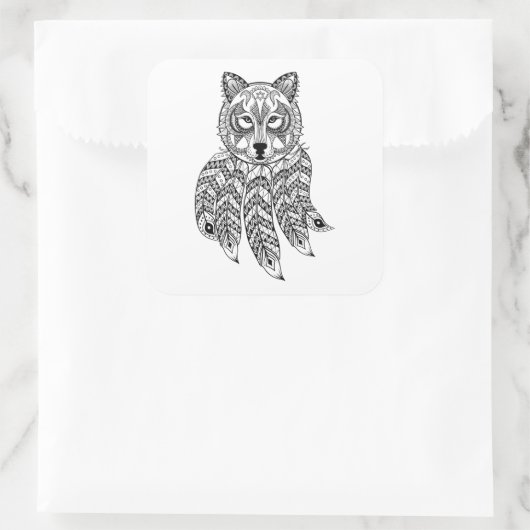 ドリームキャッインスパイアクキャッチャー付き狼 スクエアシール (バッグ)