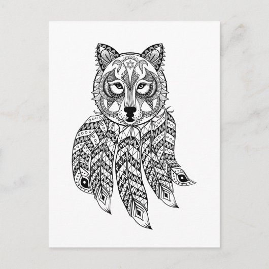 ドリームキャッインスパイアクキャッチャー付き狼 ポストカード (正面)