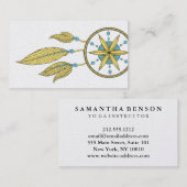 ドリームキャッエレガントチャー羽毛ヨガインストラクター 名刺 (正面/裏面)