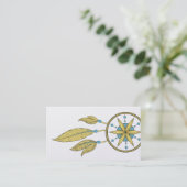 ドリームキャッエレガントチャー羽毛ヨガインストラクター 名刺 (スタンド正面)