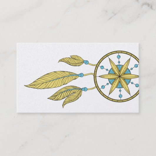 ドリームキャッエレガントチャー羽毛ヨガインストラクター 名刺 (正面)