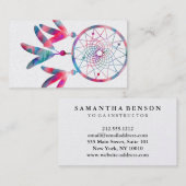 ドリームキャッエレガントチャー羽毛ヨガインストラクター 名刺 (正面/裏面)