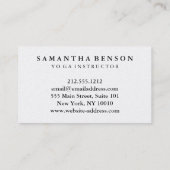 ドリームキャッエレガントチャー羽毛ヨガインストラクター 名刺 (裏面)