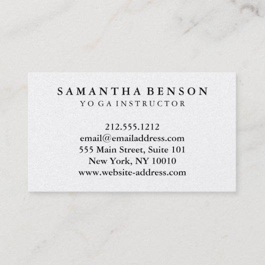 ドリームキャッエレガントチャー羽毛ヨガインストラクター 名刺 (裏面)