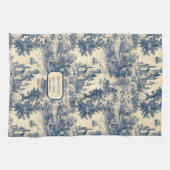 ドリームキャッスルクラシックブルーアンドアイボリートイレデジュイ キッチンタオル (横)