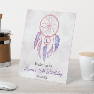 ドリームキャッチャーお一人様誕生日パーティーへようこそ 台座サイン