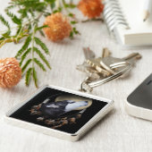 ドリームキャッチャーとブルーアイドハスキー キーホルダー (側面)