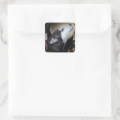 ドリームキャッチャーとブルーアイドハスキー スクエアシール (バッグ)