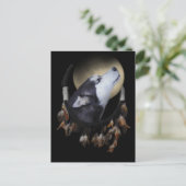 ドリームキャッチャーとブルーアイドハスキー ポストカード (スタンド正面)