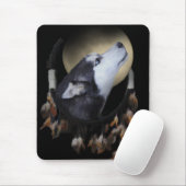 ドリームキャッチャーとブルーアイドハスキー マウスパッド (マウス)