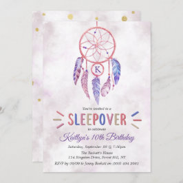 ドリームキャッチャーの宿泊バースデーパーティ招待状 招待状