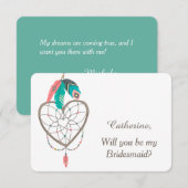 ドリームキャッチャーの羽根 ウェディング ブライズメイド 招待状 (正面/裏面)