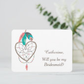 ドリームキャッチャーの羽根 ウェディング ブライズメイド 招待状 (スタンド正面)