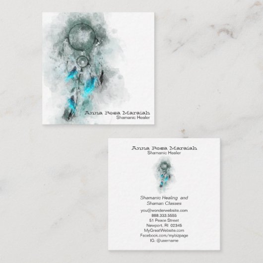 *~*ドリームキャッチャーの聖なるシャーマン スクエア名刺 (正面/裏面)