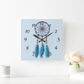 ドリームキャッチャーの背景 スクエア壁時計 (ホーム)